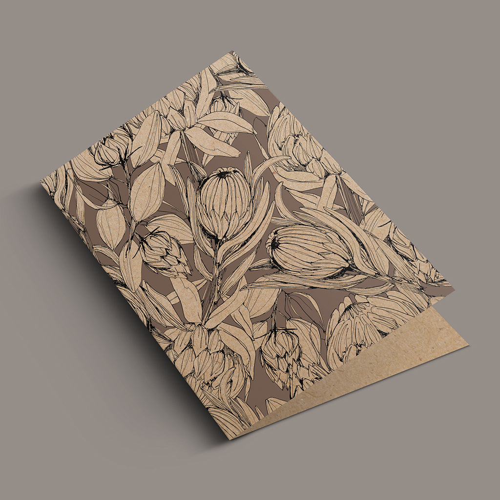 Taupe Botanica Greeting Card
