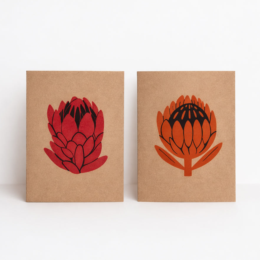 Bold Kraft Blooms Greeting Cards