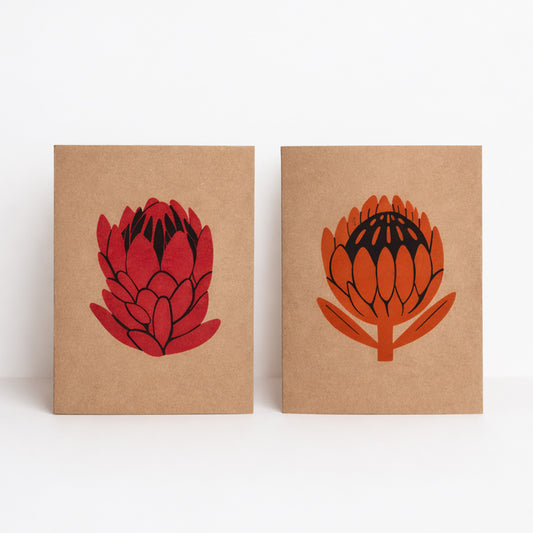 Bold Kraft Blooms Greeting Cards