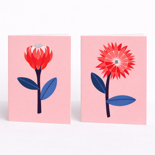 Scarlet & Sky Greeting Cards